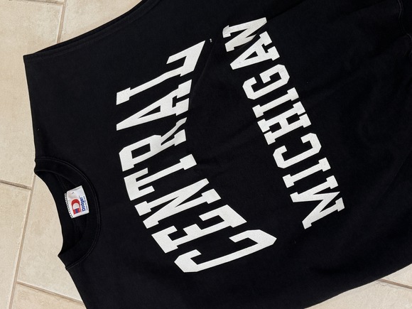 Vintage USA Fleece Sleeveless Sweatshirt ‘Central Michigan’ - Picture 1 of 5